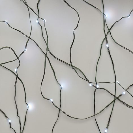 Guirlande lumineuse nano-LED blanche froide pour l'intérieur et l'extérieur (IP44), 7,5 m de long, pour les fêtes, Noël, fonction minuterie 6 heures, bloc d'alimentation et transformateur, câble (1/5)