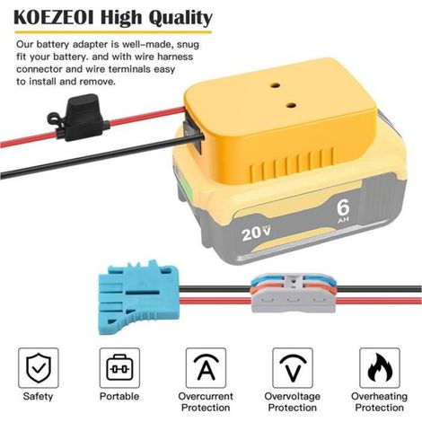 Adaptateur Power Wheels pour Adaptateur de Batterie 20 V Kit de Convertisseur de Batterie Power Wheels avec Fusible, Interrupteur (1/5)