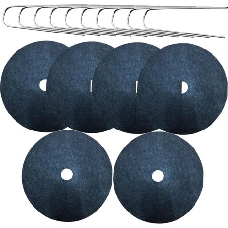 de Tapis de Paillage Non Tiss Noir avec Piquets U pour (1/5)