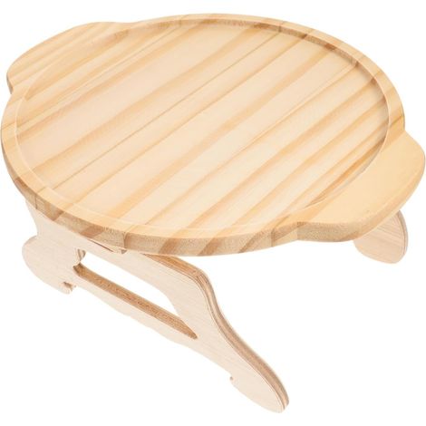 Plateau De Canapé Ronde Bambou Table De Service Pliante Multifonction pour Lit Ou Maison (1/5)