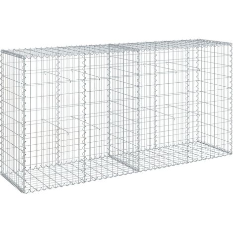 Vidaxl – Panier gabion avec couvercle 200x50x100 cm – Fer galvanisé résistant à la corrosion – Assemblage sans outil – Capacité de charge 1800 kg/m³