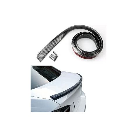 Car Spoiler, Universal Tuning Accessory, Flexible Car Rear Roof Spoiler Sticker, Waterproof Rubber Rear Spoiler, Suitable for Most Cars (1/5)