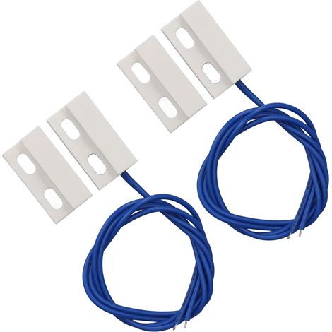 2 paires de contacteur magnétique encastré NF pour portail fenêtre, capteur d'alarme sécurité maison AC220V blanc (1/5)