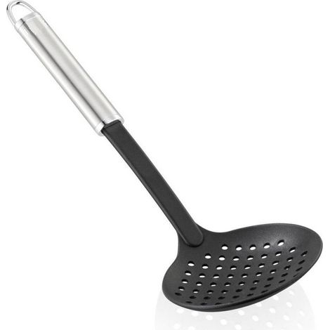 TrAdE Shop Traesio - Schiumarola Nylon Plastica Acciaio 11 X 6 X 33 Cm Impugnatura Ovale Strumento Cucina - (1/2)