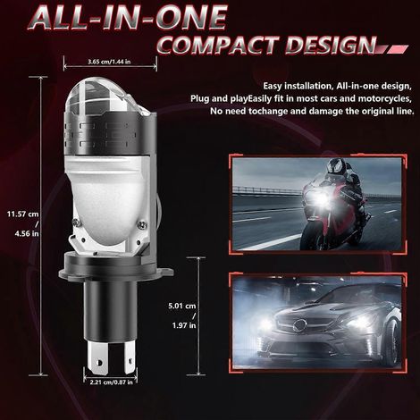 H4 LED-Scheinwerferlampen IP67 wasserdichte Auto-LED-Scheinwerferlampen 6000K 80W 10000LM helles LED-Scheinwerferlicht