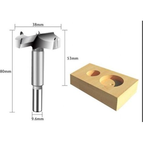 Mèche à bois pour perceuse – Lot de 5 mèches en carbure – Tailles 38/42/50/55/65mm – Coupe tridentée pour bois dur et plastique (1/3)