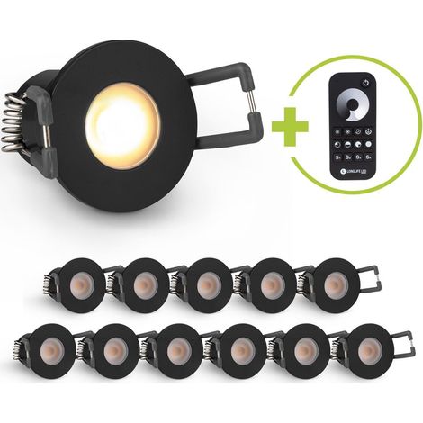 Einbaustrahler Mini Livorno 3W 2700K IP65 - Farbe: schwarz matt - Anzahl: 12x (1/5)