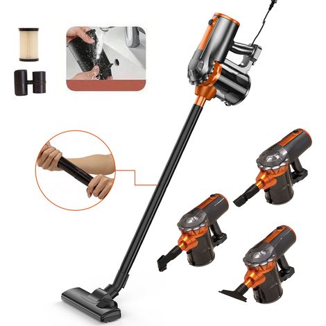 Aspirateur Balai 4 en 1- AZMSARY - 600W - 26KPa - Filtre HEPA Lavable - 5m de câble