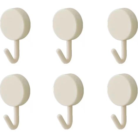 Selbstklebende Haken, hübsche dekorative Wandhaken zum Aufhängen von Hosenträgern, Hüten, Handtüchern und Schlüsseln, 6 Stück, weiß (1/4)