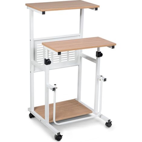 2-In-1 Mobile Computer Desk Height Adjustable Sit Stand Converter Lifting Desk (1/5)