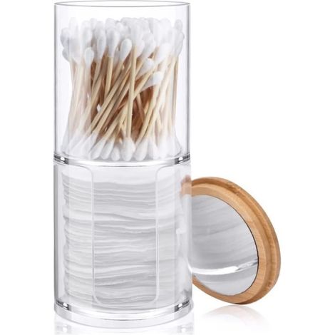 Organisateur porte-coton transparent en acrylique 7x18.5cm pour cosmétiques (1/4)