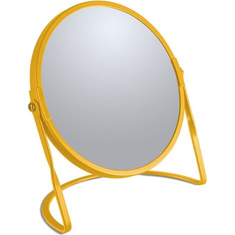 Miroir grossissant sur pied Acier AKIRA Safran mat Spirella