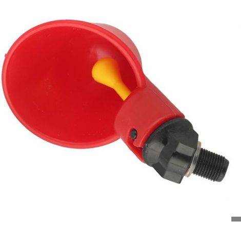 10pcs abreuvoirs pour volailles – Récipient en plastique résistant avec système d’auto-remplissage – Pour poules, poulets – Rouge (1/4)