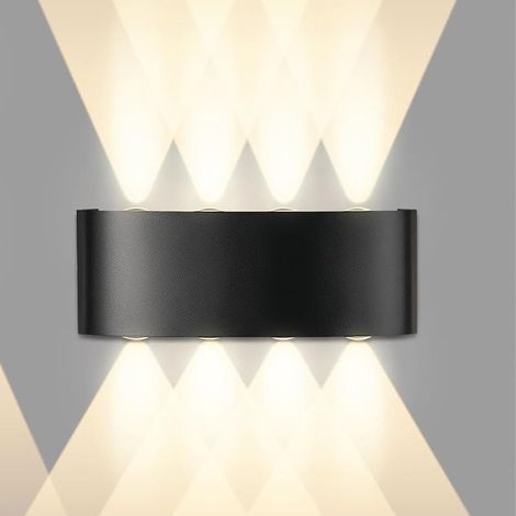 Wandleuchte LED Noir 8W, Wandleuchte für den Innen- und Außenbereich, Wandleuchte Blanche Chaude 3000K, Modernes Carré Up Down in Aluminium für Zimmer, Hotel (1/5)