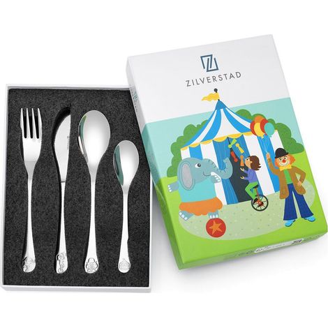 Kinderbesteck-Set mit Gravur – Zirkus Größe: 160 x 170 x 160 x 130 mm Artikelnummer: ZV4262070 (1/3)