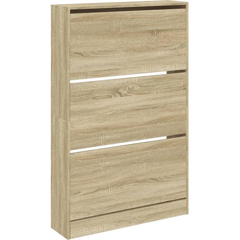 Scarpiera mobiletto portascarpe mobile per ingresso/corridoio/soggiorno design Sonoma 80 x 21 x 125,5 cm legno ingegnerizzato marrone 020021730