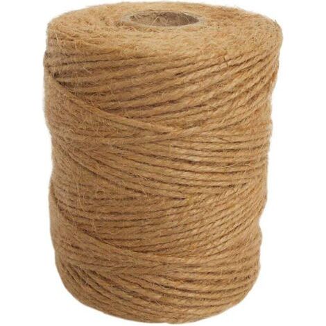 BUNTHAUS PA Corde de jute à trois brins (100 mètres), 2 mm d'épaisseur, convient pour la décoration, le jardinage, les fleurs, l'artisanat, l'emballage et le conditionnement - marron (1 paquet) (1/4)