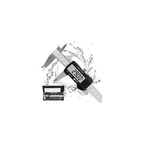Digitaler Messschieber, 150 mm, Edelstahl, großes LCD-Display, einstellbare Genauigkeit 0,01 mm, mm/Zoll-Umrechnung, spritzwassergeschützt, für Haushalt und Industrie (1/5)