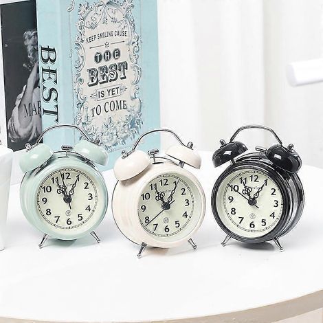 Réveil rétro ultra-puissant, veilleuse de chambre, réveil silencieux, cadeau original, horloge de chevet pour étudiant, réveil silencieux de 10 cm (1/5)