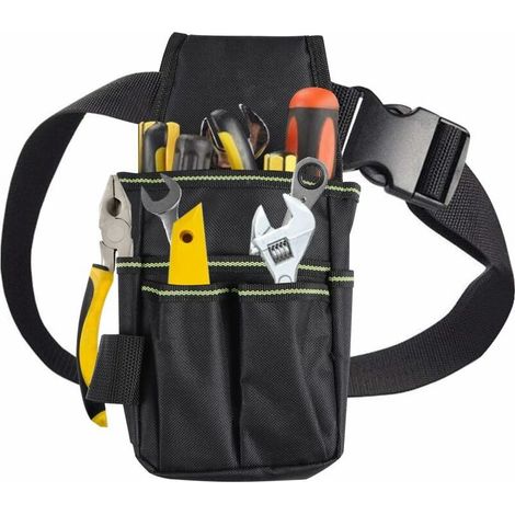 Bolsa de herramientas con cinturón, mini riñonera, organizador de herramientas multiusos para profesionales, electricistas, técnicos de mantenimiento, organizador de herramientas de alta resistencia (1/5)