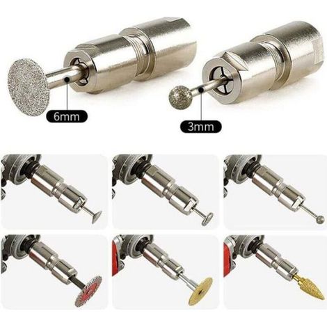 Adaptateur Meuleuse D'Angle - Filetage 5/8-11 - Pour Mandrin Droit - Compatible Pince 3 mm Et 6 mm - Métal Bois Pierre - 1 Pièce (1/4)