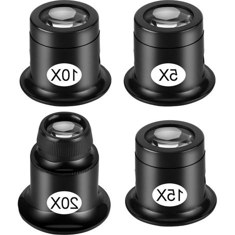 piezas lupa para reloj 5x/10x/15x/20x lupa para joyería gafas para joyería reloj joyería monedas electricista (1/5)