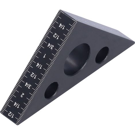 Équerre triangle 45° en aluminium, épaisseur 15mm, outil de mesure précis pour menuiserie et bricolage (1/5)