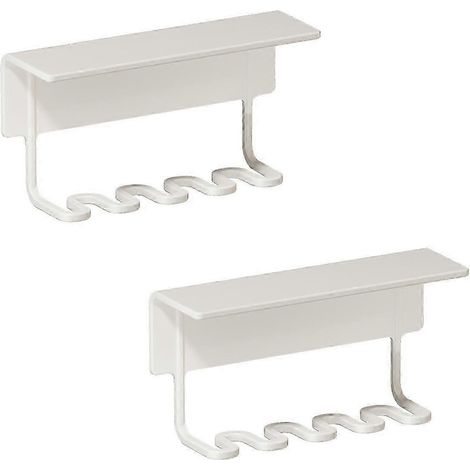 Porte-brosses à dents et dentifrice adhésifs, organisateur mural de salle de bain, étagère de rangement gain de place pour comptoir, 2 pièces, blanc (blanc) (1/5)
