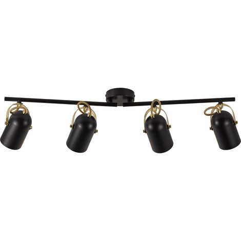Spoterie LOTUS 4-Spot Métal Noir/laiton, H.6.6 - IP20 - E14 /Nordlux Intérieur (1/2)