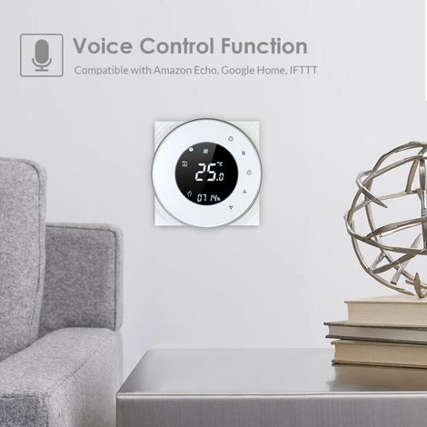 5A programmable water heater controller, temperature regulator, thermostat, backlit LCD touchscreen, voice control function (1/5)