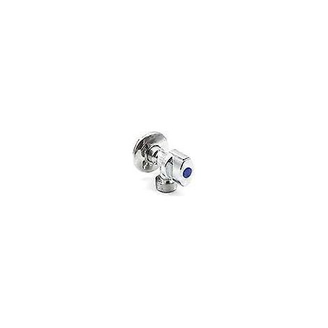 Robinet d'arrêt de toilette - Robinet quart de tour type « M » - 1/2" x 3/4" - Laiton chromé - Robinet avec rosace - Pour robinet de machine à laver (1/5)
