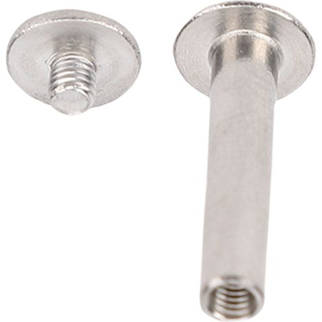 Lot de 100 rivets et vis M3 en acier inoxydable à tête plate ronde pour la maroquinerie et la confection de vêtements (4 x 16 x 8,5 mm). (1/5)