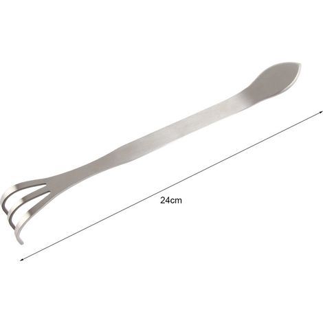 24 cm langer Edelstahl-Pflanzenrechen mit 3 Zinken, Gartenwerkzeug für die Bodenbearbeitung und Landwirtschaft (1/5)