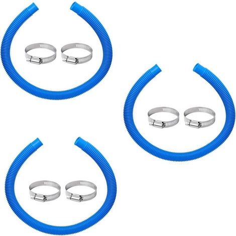 Tuyau de Remplacement pour Pompe de Piscine, Lot de 3 Tuyaux Bleus, Flexible pour Système de Filtration de Piscine- (1/2)