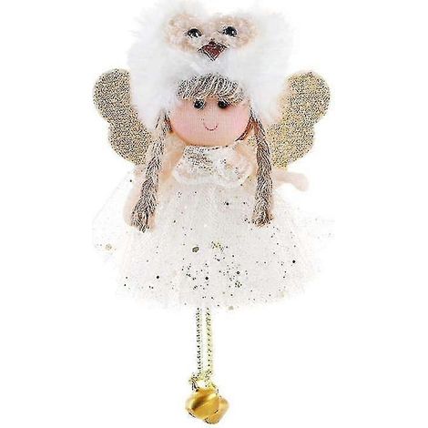 Pendentif Ange De Noël Décoration Sapin De Noël, Pendentif Poupée Ange Mignon, Ornement À Plumes À Suspendre Pour Décoration De La Maison bd (1/5)