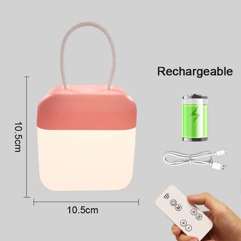 Veilleuse LED (télécommande rose), lampe rechargeable par USB, lampe d'allaitement nocturne, lampe tactile (1/5)
