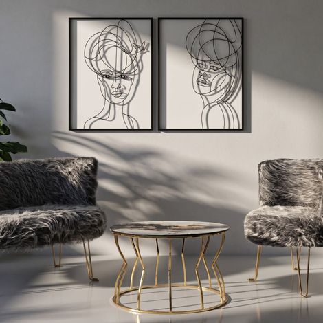 Panneau décoratif mural en métal, 60x1x80 cm, Woman (1/5)