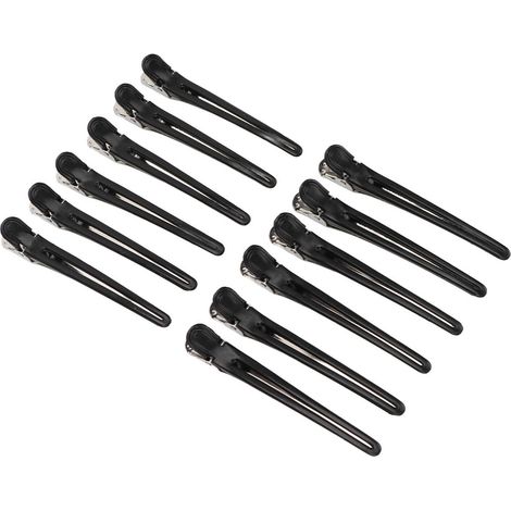 Pinzas De Pico De Pato - 12 Unidades - Para Estilismo Capilar Y Tratamientos Faciales - ABS Y Aleación - Mango Antideslizante (1/5)