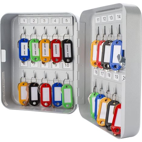Boite A Clefs,Placards à CléS Boîte à clé Multi Lock 20 Position Touches de stockage Armoire de stockage Touches de voiture de rechange Boîte de l'organisateur for l'utilisation de magasin d'usine de (1/5)