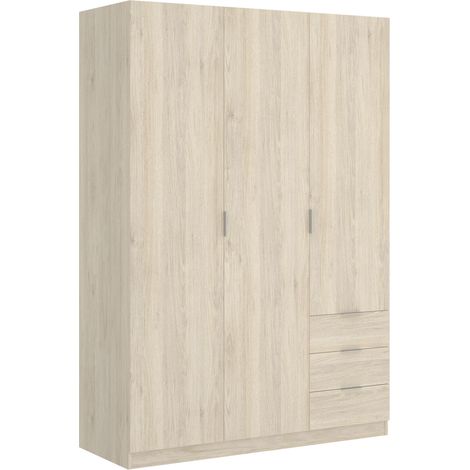 DEKIT - Armario 3 puertas y 3 cajones color Natural 184x121x52 cm modelo ESSEN (1/10)