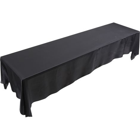 Nappe rectangulaire 145x320 cm résistante aux taches pour banquet, mariage et fêtes, couleur noire (1/5)