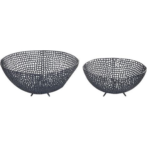 Accessori decorativi in metallo Vassoio traforato Piatto rotondo Nero Krukut (1/5)