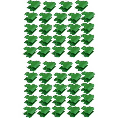 Lot de 48 colliers de serrage pour tuyau d'arrosage, accessoires pour film de serre, diamètre extérieur 11 mm, support pour plantes, colliers de serrage en plastique pour serre, verts (1/4)