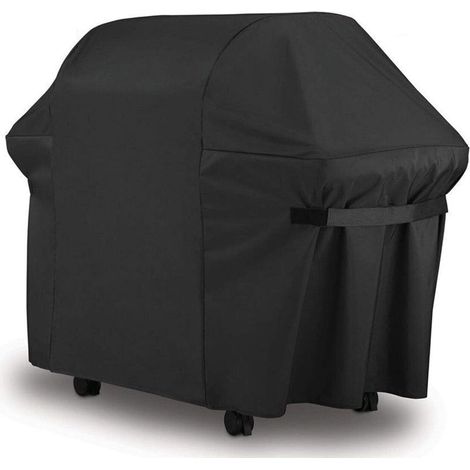 Funda protectora para barbacoa, resistente a los rayos UV, al agua y a la humedad, color negro, para barbacoas Weber, Holland, JennAir y Brinkmann. Fabricada en Oxford 420D (170 x 61 x 117 cm). (1/3)