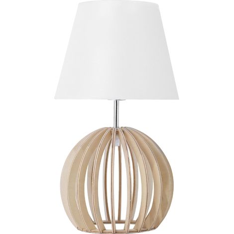 Lampada da tavolo in legno bianco Samo