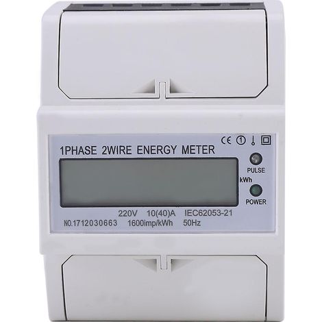 Compteur électrique électronique LCD monophasé sur rail DIN 10-40 A (1/5)