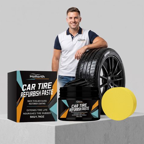 Car tire retreading compound, tire care, polishing and maintenance, black beauty and shine retreading compound -- 50g + sponge -- BIEMMEDUE (1/5)