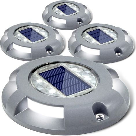 Lot de 4 Lampe solaire, étanche IP68, alliage d'aluminium, 20 tonnes, extérieur (1/5)