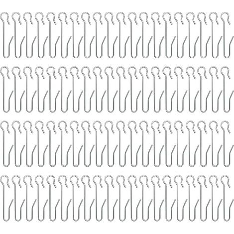 100 Pièces Crochets à Rideaux en métal,Crochets de Rideaux,Crochets agrafes pour Rideaux,pour Rideau de Fenêtre, Rideau de Douche(47  9mm) (1/4)