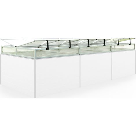 Châssis de jardin en aluminium / Plaques double paroi Serre pour plantes pour jardin, balcon, fenêtre de toit avec ouverture, résistant aux UV et aux intempéries, 150 x 351 cm